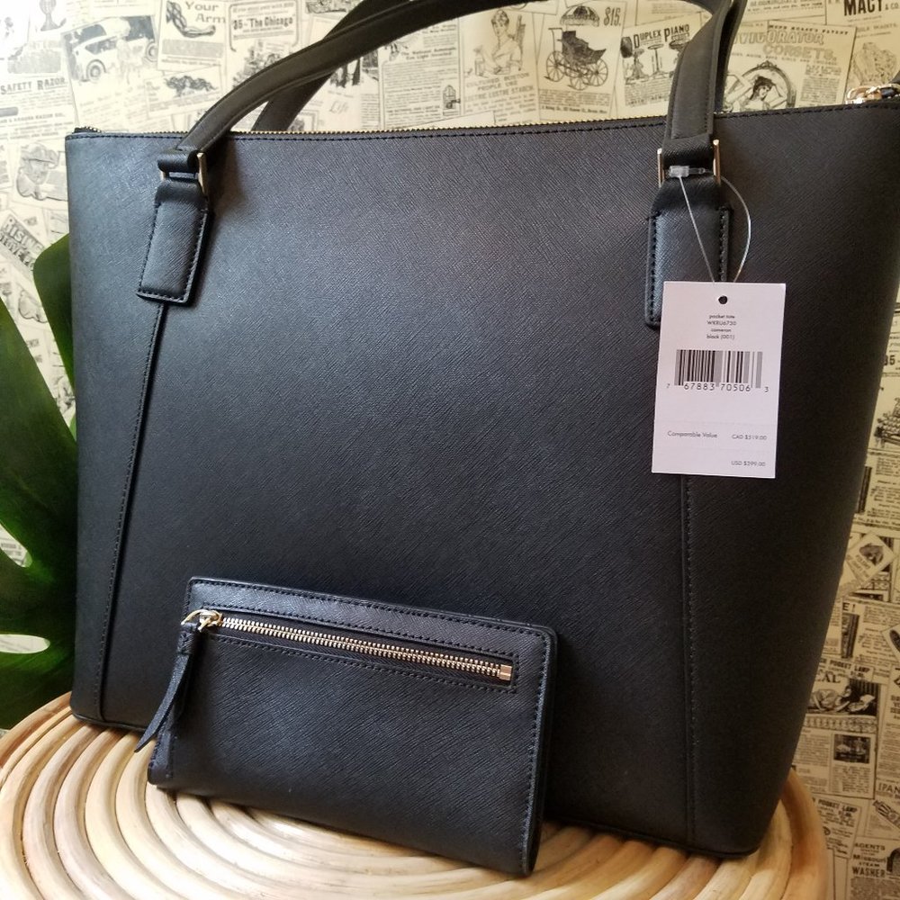 Kate Spade Cameron Pocket Tote Bifold Wallet black - Picture 3 of 16
